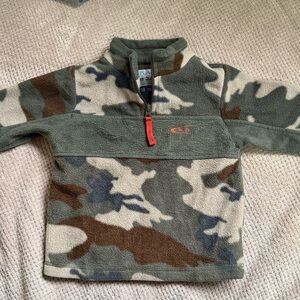 Place Green and Brown Camouflage Fleece Hoodie